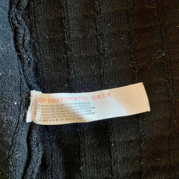 Free People Beach Short & Sweet Mini Button Back Knit Dress in Black - Size M - Picture 10 of 15